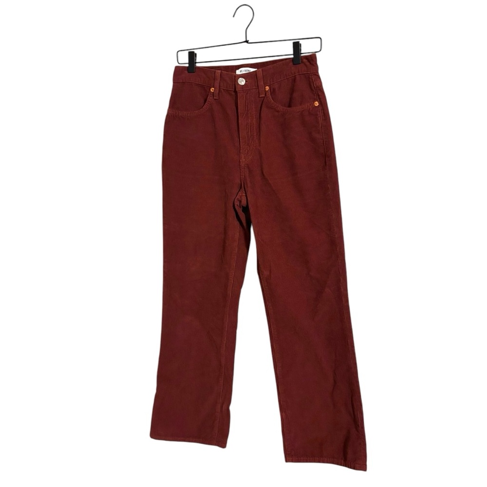 Re/Done Washed Brick Corduroy Straight Leg Cotton Pants Size 26